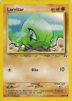 2001 Pokemon Neo Discovery #57/75 Larvitar Front