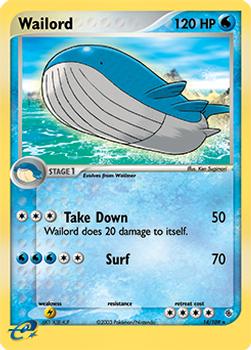 2003 Pokemon EX Ruby & Sapphire #14/109 Wailord Front