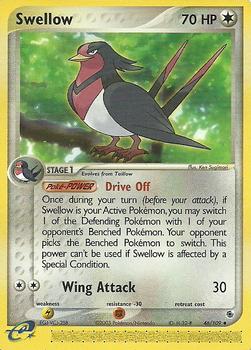 2003 Pokemon EX Ruby & Sapphire #46/109 Swellow Front