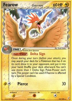 2006 Pokemon EX Crystal Guardians #18/100 Fearow Front