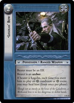2004 Decipher Lord of the Rings Shadows #11R23 Legolas' Bow Front
