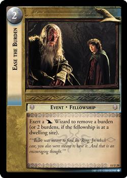 2004 Decipher Lord of the Rings Shadows #11U29 Ease the Burden Front