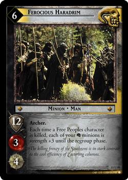 2004 Decipher Lord of the Rings Shadows #11U80 Ferocious Haradrim Front