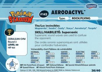2000 Danone Pokemon Stadium #26/40 Aerodactyl Back