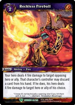 2012 Cryptozoic World of Warcraft War of the Ancients #28 Reckless Fireball Front