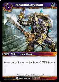 2012 Cryptozoic World of Warcraft War of the Ancients #65 Bloodthirsty Shout Front