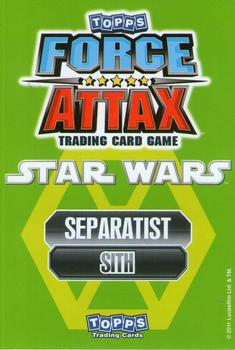 2011 Topps Star Wars Force Attax Series 2 #112 Asajj Ventress Back