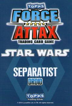 2010 Topps Star Wars Force Attax Series 1 #58 Battle Droid Back