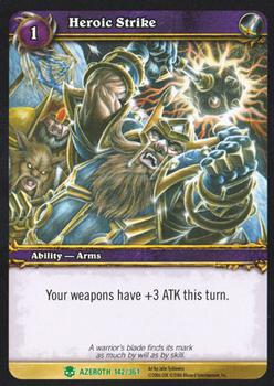 2006 Upper Deck World of Warcraft Heroes of Azeroth #142 Heroic Strike Front