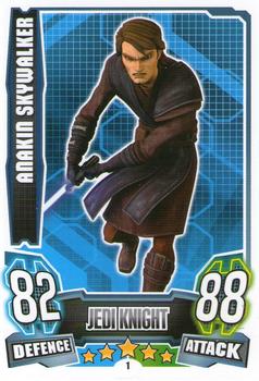 2013 Topps Force Attax Star Wars Movie Edition Series 4 #1 Anakin Skywalker Front