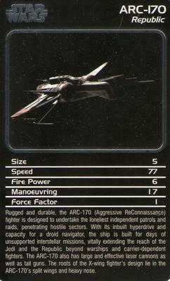 2006 Top Trumps Specials Star Wars Starships #NNO ARC-170 Front