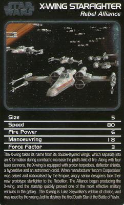 2006 Top Trumps Specials Star Wars Starships #NNO X-Wing Starfighter Front