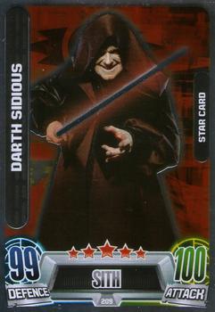 2013 Topps Force Attax Star Wars Movie Edition Series 2 #209 Darth Sidious Front