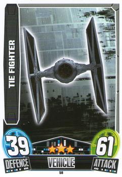 2013 Topps Force Attax Star Wars Movie Edition Series 3 #58 TIE Fighter Front