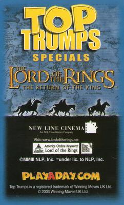 2003 Top Trumps Specials The Lord of the Rings The Return of the King #NNO Faramir Back
