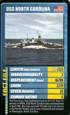 2002 Top Trumps Warships #NNO USS North Carolina Front