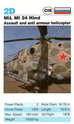 1992 Super Top Trumps Today's Helicopters #2D MiL MI 24 Hind Front