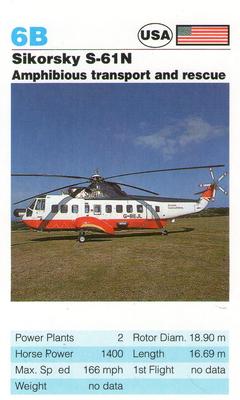 1992 Super Top Trumps Today's Helicopters #6B Sikorsky S-61N Front