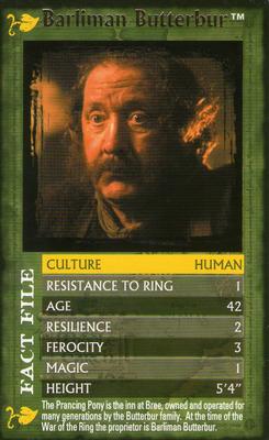 2004 Top Trumps Specials The Lord of the Rings The Fellowship of the Ring #NNO Barliman Butterbur Front