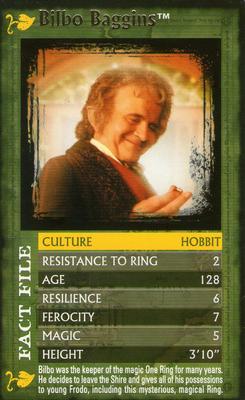 2004 Top Trumps Specials The Lord of the Rings The Fellowship of the Ring #NNO Bilbo Baggins Front