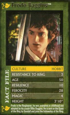 2004 Top Trumps Specials The Lord of the Rings The Fellowship of the Ring #NNO Frodo Baggins Front
