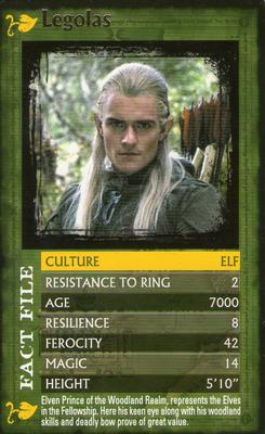 2004 Top Trumps Specials The Lord of the Rings The Fellowship of the Ring #NNO Legolas Front