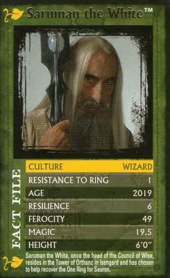 2004 Top Trumps Specials The Lord of the Rings The Fellowship of the Ring #NNO Saruman the White Front