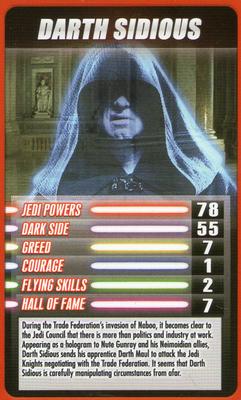 2012 Top Trumps Star Wars Episode 1 #NNO Darth Sidious Front