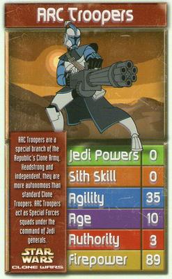 2007 Top Trumps Specials Star Wars Clone Wars #NNO ARC Troopers Front