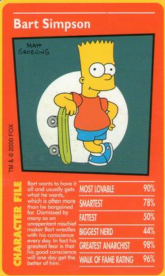 2000 Top Trumps The Simpsons #NNO Bart Simpson Front