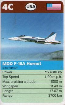 1983-85 Top Trumps Take Off #4C MDD F-18A Hornet Front