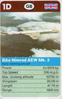 1983-85 Top Trumps Take Off #1D Bae Nimrod AEW Mk.3 Front