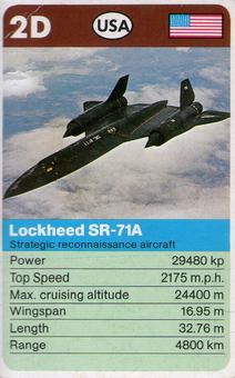 1983-85 Top Trumps Take Off #2D Lockheed SR-71A Front