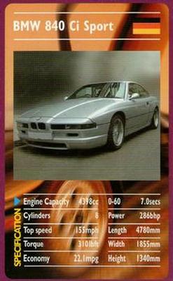 2000 Top Trumps Sports Cars #NNO BMW 840 Ci Sport Front