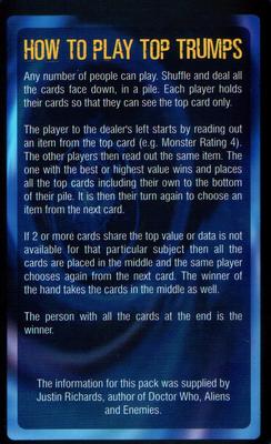 2006 Top Trumps Specials Doctor Who #NNO Title Card Back