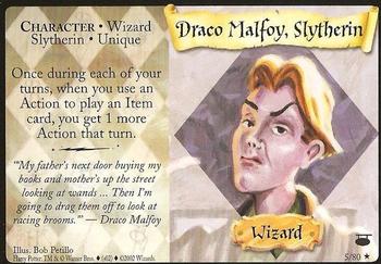 2002 Wizards Harry Potter Diagon Alley TCG #5 Draco Malfoy, Slytherin Front