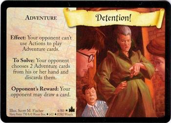 2002 Wizards Harry Potter Adventures at Hogwarts TCG #4 Detention! Front
