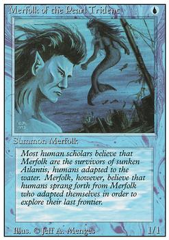 1994 Magic the Gathering Revised Edition #NNO Merfolk of the Pearl Trident Front