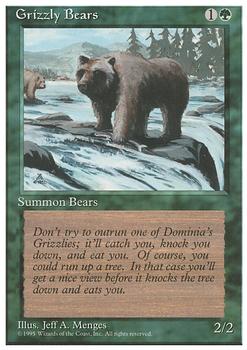 1995 Magic the Gathering 4th Edition #NNO Grizzly Bears Front