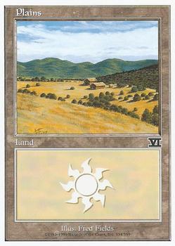 1999 Magic the Gathering 6th Edition #334 Plains Front