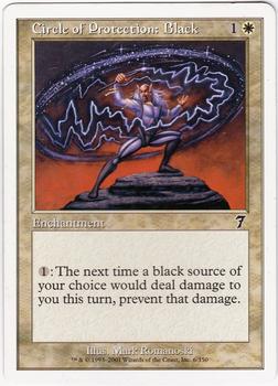 2001 Magic the Gathering 7th Edition #6 Circle of Protection: Black Front