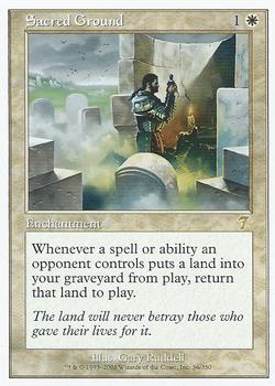 2001 Magic the Gathering 7th Edition #36 Sacred Ground Front