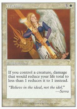 2001 Magic the Gathering 7th Edition #56 Worship Front
