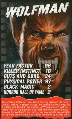 2005 Top Trumps Specials Horror #NNO Wolfman Front