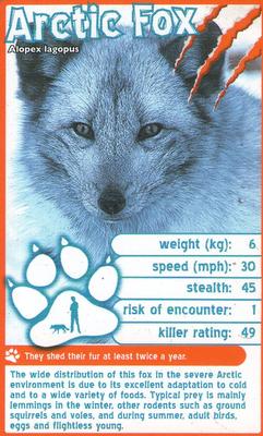 2012 Top Trumps Deadliest Predators #NNO Arctic Fox Front