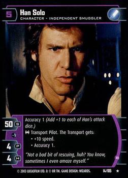 2003 Wizards of the Coast Star Wars Battle of Yavin #14 Han Solo (B) Front