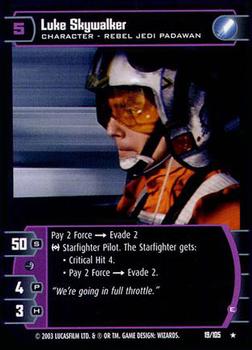 2003 Wizards of the Coast Star Wars Battle of Yavin #19 Luke Skywalker (E) Front