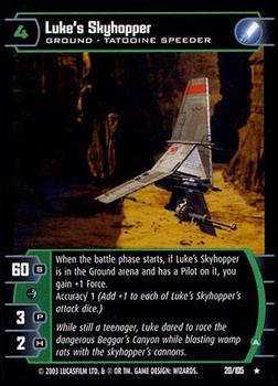 2003 Wizards of the Coast Star Wars Battle of Yavin #20 Luke's Skyhopper (A) Front