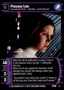 2003 Wizards of the Coast Star Wars Battle of Yavin #27 Princess Leia (D) Front