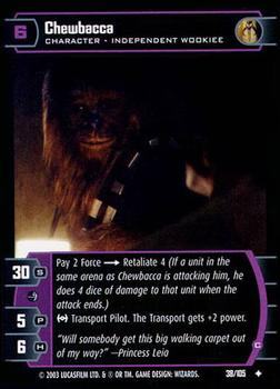 2003 Wizards of the Coast Star Wars Battle of Yavin #38 Chewbacca (C) Front